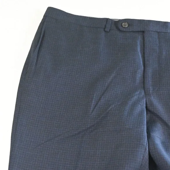 Daniel Cremieux 44L 36x30 Blue Check 100% Wool Nantes Mens Jacket Pants Suit
